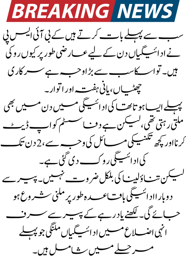 BISP New Payments