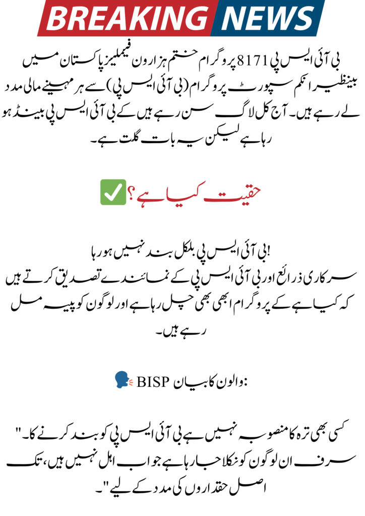 BISP 8171 Program Ending