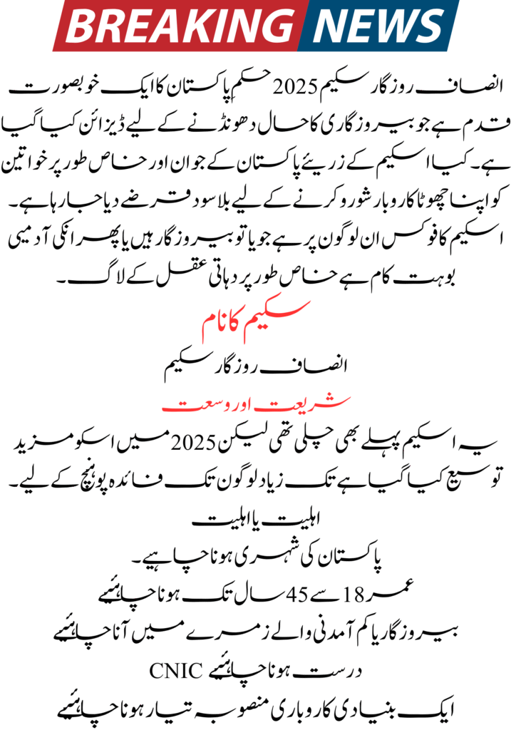 Insaf Rozgar Scheme 2025