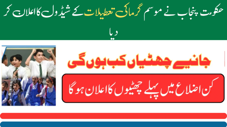 Government Of Punjab Announce Summer Vacations Schedule