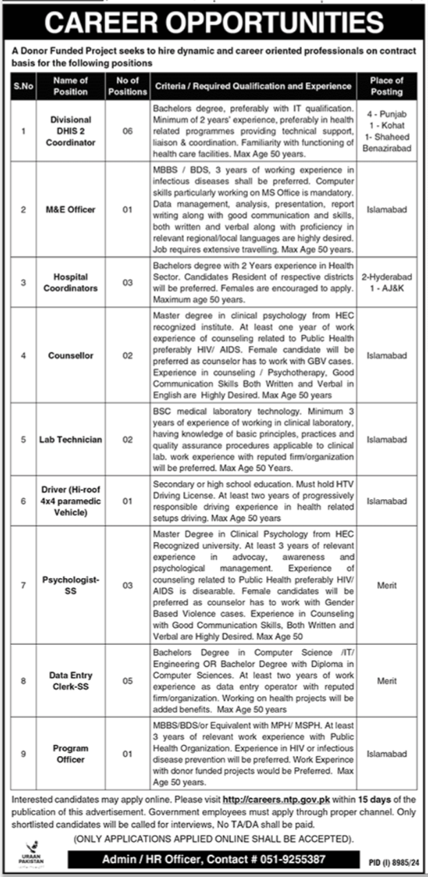 National TB Control Program Jobs