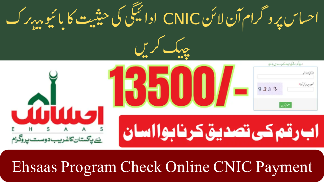 Ehsaas Program Check Online CNIC Payment