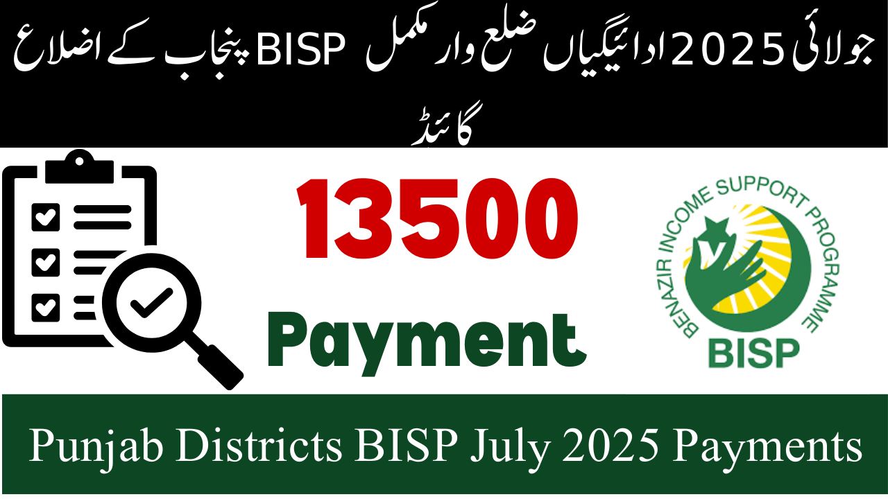Punjab Districts BISP July 2025 Payments