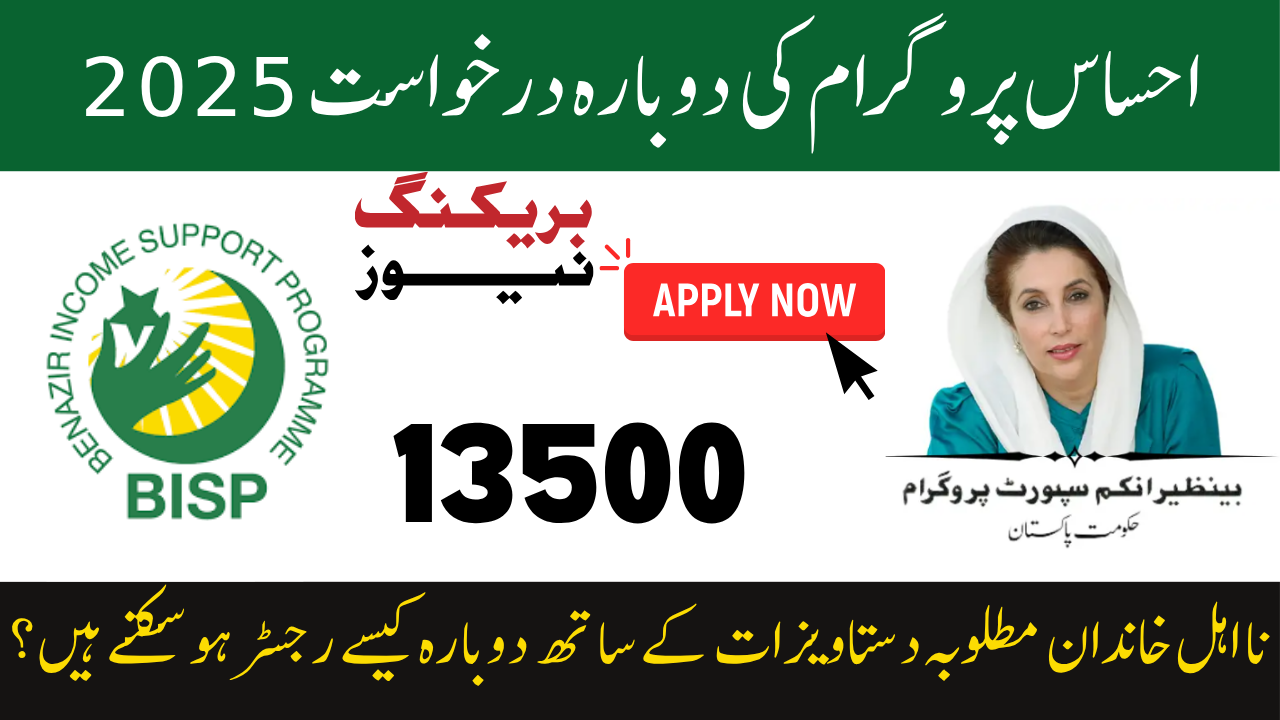 Ehsaas program re-application 2025